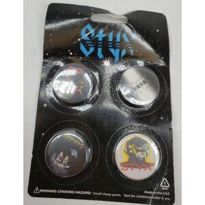Styx Pin Back Buttons Album Covers and Songs Art Pins 1-1/4 inch Unopened